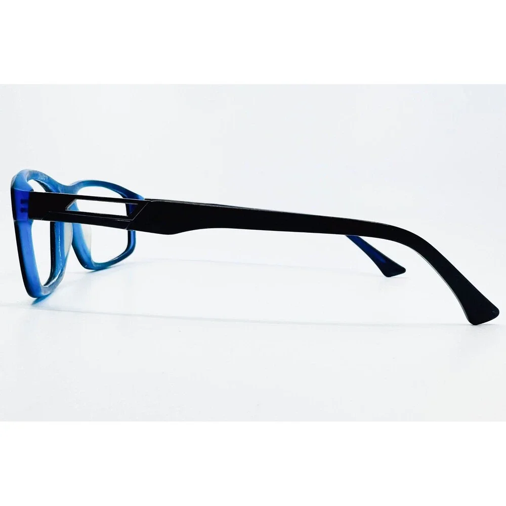 Shaquille O'Neal Eyeglass Frames Mens Black Blue Rectangular 55-18-145
